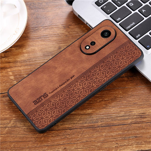 AZNS For Oppo A1 Pro 5G / Reno8 T 5G Bump Proof Imprinted Pattern Phone Case PU Leather Coated TPU Cover