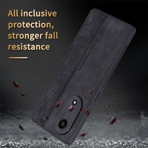 AZNS For Oppo A1 Pro 5G / Reno8 T 5G Bump Proof Imprinted Pattern Phone Case PU Leather Coated TPU Cover