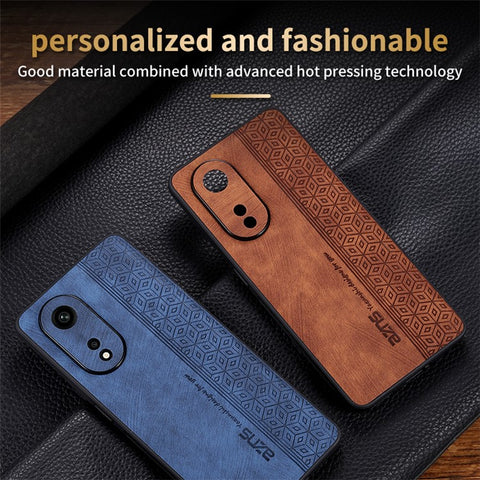 AZNS For Oppo A1 Pro 5G / Reno8 T 5G Bump Proof Imprinted Pattern Phone Case PU Leather Coated TPU Cover