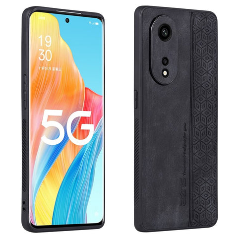 AZNS For Oppo A1 Pro 5G / Reno8 T 5G Bump Proof Imprinted Pattern Phone Case PU Leather Coated TPU Cover