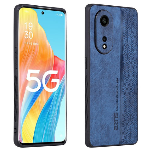 AZNS For Oppo A1 Pro 5G / Reno8 T 5G Bump Proof Imprinted Pattern Phone Case PU Leather Coated TPU Cover
