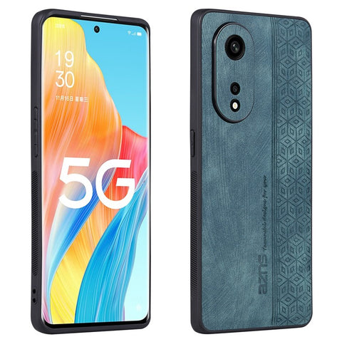 AZNS For Oppo A1 Pro 5G / Reno8 T 5G Bump Proof Imprinted Pattern Phone Case PU Leather Coated TPU Cover