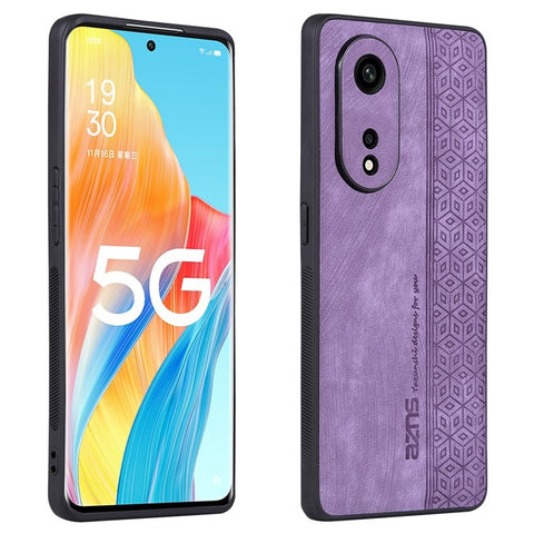 AZNS For Oppo A1 Pro 5G / Reno8 T 5G Bump Proof Imprinted Pattern Phone Case PU Leather Coated TPU Cover