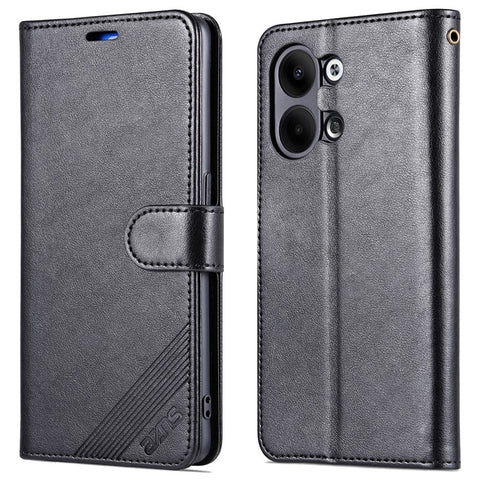AZNS Textured PU Leather Stand Case for Oppo Reno9 5G / Reno9 Pro 5G, Magnetic Clasp Anti-collision Wallet Phone Cover
