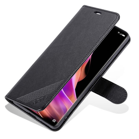 AZNS Textured PU Leather Stand Case for Oppo Reno9 5G / Reno9 Pro 5G, Magnetic Clasp Anti-collision Wallet Phone Cover