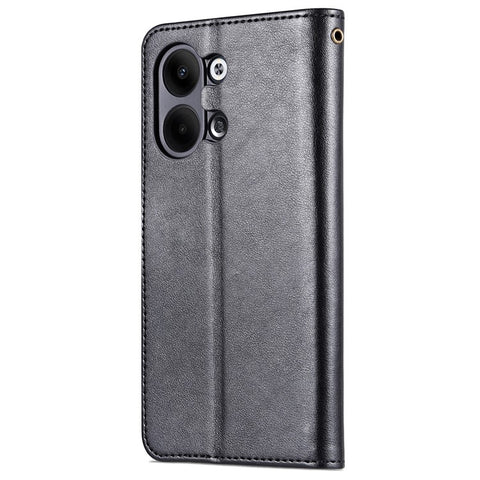 AZNS Textured PU Leather Stand Case for Oppo Reno9 5G / Reno9 Pro 5G, Magnetic Clasp Anti-collision Wallet Phone Cover