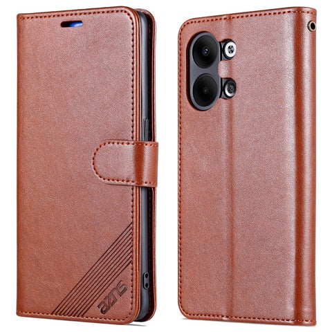 AZNS Textured PU Leather Stand Case for Oppo Reno9 5G / Reno9 Pro 5G, Magnetic Clasp Anti-collision Wallet Phone Cover