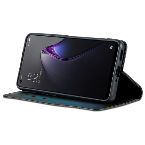 AZNS For Oppo Reno9 5G / Reno9 Pro 5G Cowhide Texture Phone Case Shockproof Stand Wallet PU Leather Magnetic Auto-absorbed Folio Flip Phone Cover