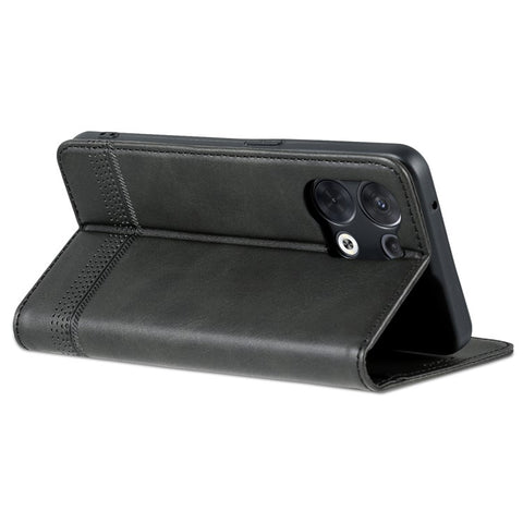 AZNS For Oppo Reno9 5G / Reno9 Pro 5G Cowhide Texture Phone Case Shockproof Stand Wallet PU Leather Magnetic Auto-absorbed Folio Flip Phone Cover