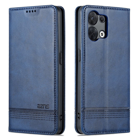 AZNS For Oppo Reno9 5G / Reno9 Pro 5G Cowhide Texture Phone Case Shockproof Stand Wallet PU Leather Magnetic Auto-absorbed Folio Flip Phone Cover