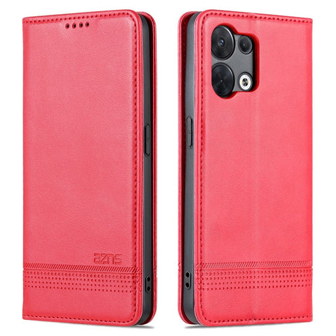 AZNS For Oppo Reno9 5G / Reno9 Pro 5G Cowhide Texture Phone Case Shockproof Stand Wallet PU Leather Magnetic Auto-absorbed Folio Flip Phone Cover