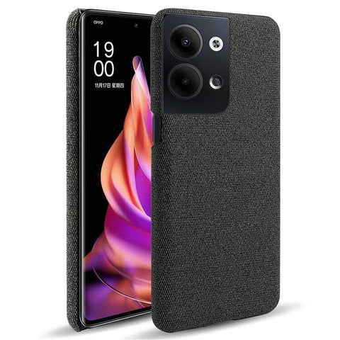 For Oppo Reno9 Pro+ 5G Shockproof Smartphone Case Solid Color Anti-scratch Hard PC+Cloth Phone Cover