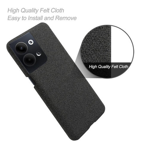 For Oppo Reno9 Pro+ 5G Shockproof Smartphone Case Solid Color Anti-scratch Hard PC+Cloth Phone Cover