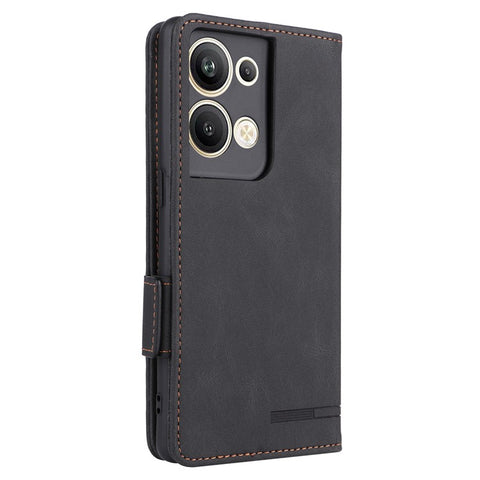 Bump Proof Phone Cover for Oppo Reno9 Pro+ 5G, Hardware Decor Dual Magnetic Clasp Wallet Stand PU Leather Phone Case