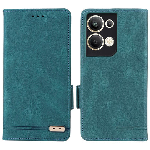 Bump Proof Phone Cover for Oppo Reno9 Pro+ 5G, Hardware Decor Dual Magnetic Clasp Wallet Stand PU Leather Phone Case