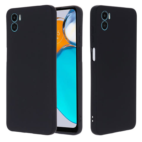 For Motorola Moto E22s 4G Liquid Silicone Case Scratch-resistant Cell Phone Cover Protector with Strap
