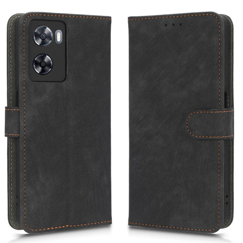 For Oppo A57 4G / A57s 4G / A57e 4G / A77 4G RFID Blocking PU Leather Anti-drop Phone Case Protective Magnetic Mobile Phone Cover with Wallet Stand