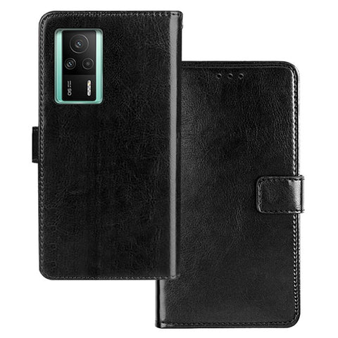 IDEWEI Crazy Horse Texture Phone Case For Xiaomi Redmi K60E 5G, Magnetic Closure Wallet Stand PU Leather Phone Shell