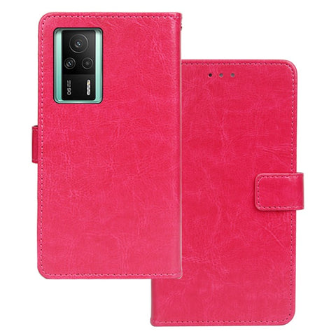 IDEWEI Crazy Horse Texture Phone Case For Xiaomi Redmi K60E 5G, Magnetic Closure Wallet Stand PU Leather Phone Shell