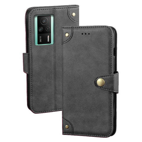IDEWEI For Xiaomi Redmi K60E 5G Fine Texture TPU+PU Leather Phone Flip Wallet Case Stand Shockproof Cell Phone Cover
