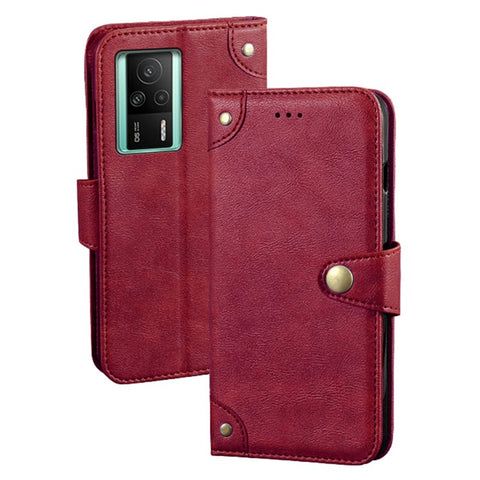 IDEWEI For Xiaomi Redmi K60E 5G Fine Texture TPU+PU Leather Phone Flip Wallet Case Stand Shockproof Cell Phone Cover