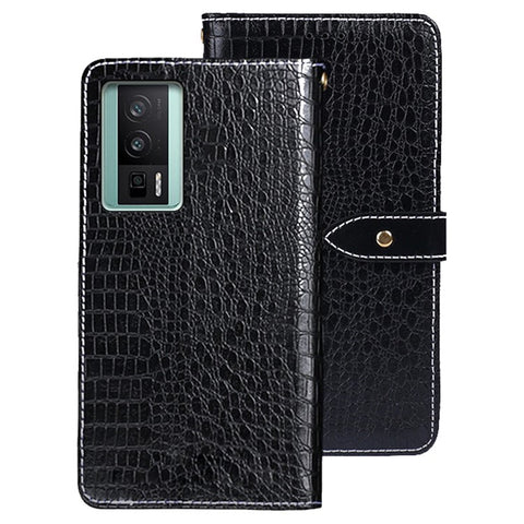 IDEWEI For Xiaomi Poco F5 Pro 5G / Redmi K60 Pro 5G / K60 5G Crocodile Texture PU Leather Flip Phone Case Wallet Stand Drop-proof Magnetic Clasp Phone Cover