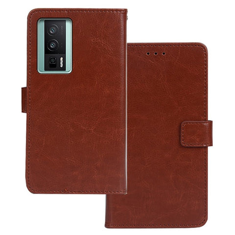 IDEWEI For Xiaomi Poco F5 Pro 5G / Redmi K60 Pro 5G / K60 5G Magnetic Closure Wallet Phone Case Crazy Horse Texture Stand PU Leather Flip Shell