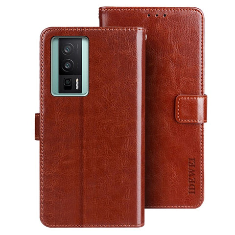 IDEWEI For Xiaomi Poco F5 Pro 5G / Redmi K60 Pro 5G / K60 5G Full Protection Phone Case PU Leather Stand Crazy Horse Texture Flip Phone Wallet Cover