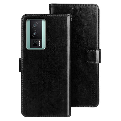IDEWEI For Xiaomi Poco F5 Pro 5G / Redmi K60 Pro 5G / K60 5G Full Protection Phone Case PU Leather Stand Crazy Horse Texture Flip Phone Wallet Cover
