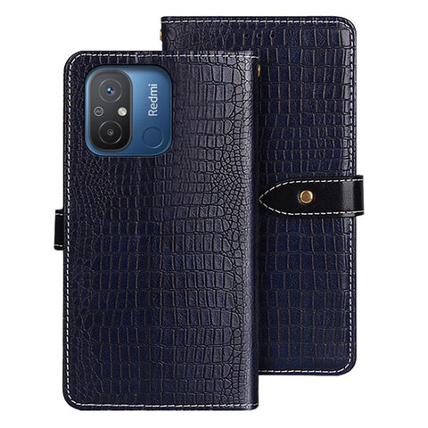 IDEWEI For Xiaomi Redmi 12C 4G Crocodile Texture PU Leather Phone Flip Wallet Case Viewing Stand Anti-scratch Magnetic Clasp Phone Cover