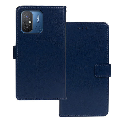 IDEWEI For Xiaomi Redmi 12C 4G Magnetic Closure Wallet Protective Phone Case Crazy Horse Texture Stand PU Leather Anti-scratch Flip Phone Cover