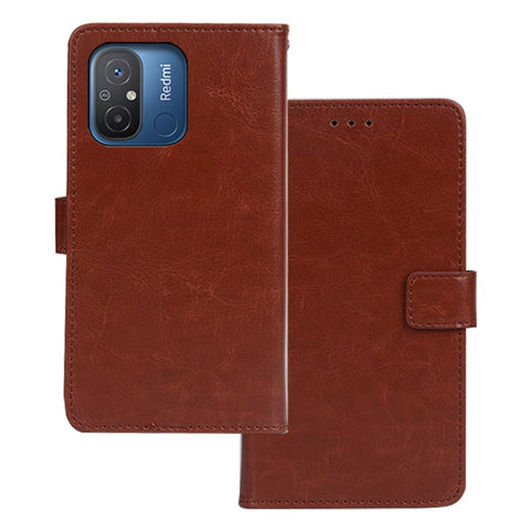 IDEWEI For Xiaomi Redmi 12C 4G Magnetic Closure Wallet Protective Phone Case Crazy Horse Texture Stand PU Leather Anti-scratch Flip Phone Cover