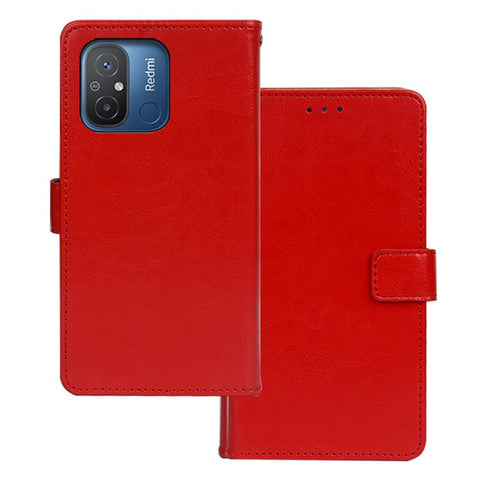 IDEWEI For Xiaomi Redmi 12C 4G Magnetic Closure Wallet Protective Phone Case Crazy Horse Texture Stand PU Leather Anti-scratch Flip Phone Cover