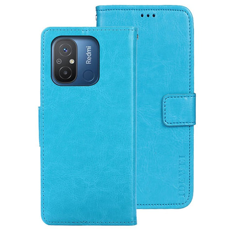 IDEWEI Flip Anti-drop Phone Cover For Xiaomi Redmi 12C 4G, Crazy Horse Texture PU Leather Flip Wallet Case with Stand