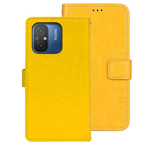 IDEWEI Flip Anti-drop Phone Cover For Xiaomi Redmi 12C 4G, Crazy Horse Texture PU Leather Flip Wallet Case with Stand