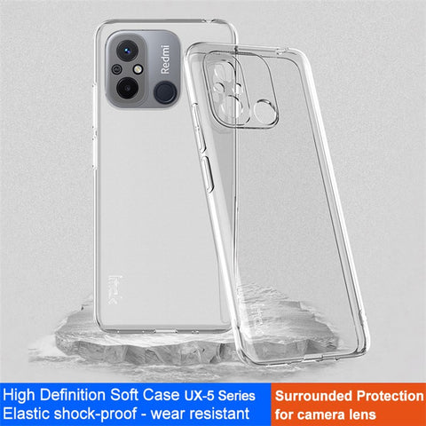 IMAK UX-5 Series for Xiaomi Redmi 12C 4G Anti-Yellowing Soft TPU Protective Phone Case Scratch-resistant Cell Phone Cover