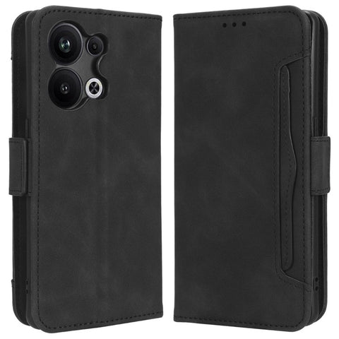 For Oppo Reno9 Pro+ 5G All-round Shockproof PU Leather Phone Case Multiple Card Slots Magnetic Flip Phone Cover Wallet Stand