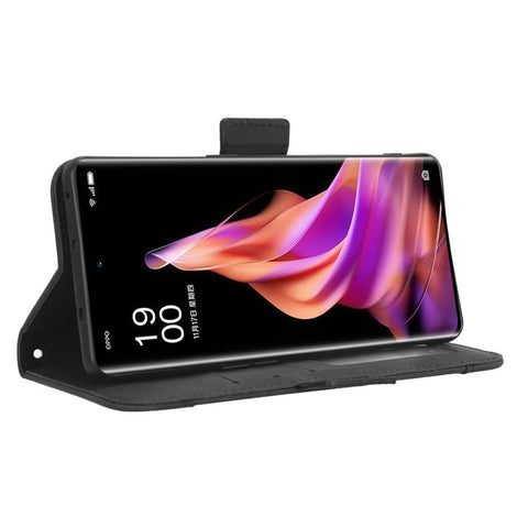 For Oppo Reno9 Pro+ 5G All-round Shockproof PU Leather Phone Case Multiple Card Slots Magnetic Flip Phone Cover Wallet Stand