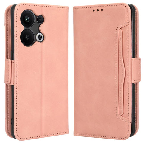 For Oppo Reno9 Pro+ 5G All-round Shockproof PU Leather Phone Case Multiple Card Slots Magnetic Flip Phone Cover Wallet Stand