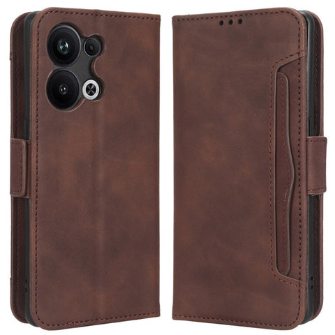 For Oppo Reno9 Pro+ 5G All-round Shockproof PU Leather Phone Case Multiple Card Slots Magnetic Flip Phone Cover Wallet Stand