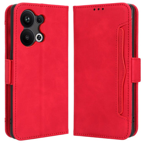 For Oppo Reno9 Pro+ 5G All-round Shockproof PU Leather Phone Case Multiple Card Slots Magnetic Flip Phone Cover Wallet Stand