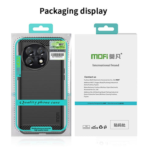 MOFI JK TPU Series-1 for OnePlus 11 5G Carbon Fiber Phone Case Drop Protection Brushed TPU Back Cover