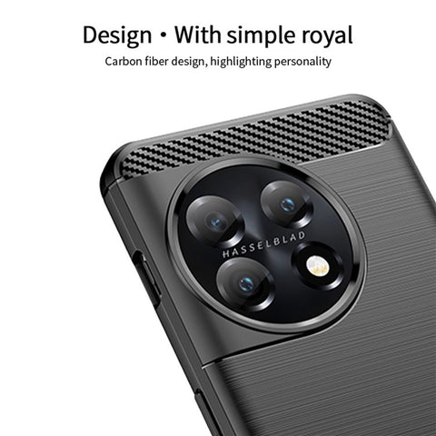 MOFI JK TPU Series-1 for OnePlus 11 5G Carbon Fiber Phone Case Drop Protection Brushed TPU Back Cover