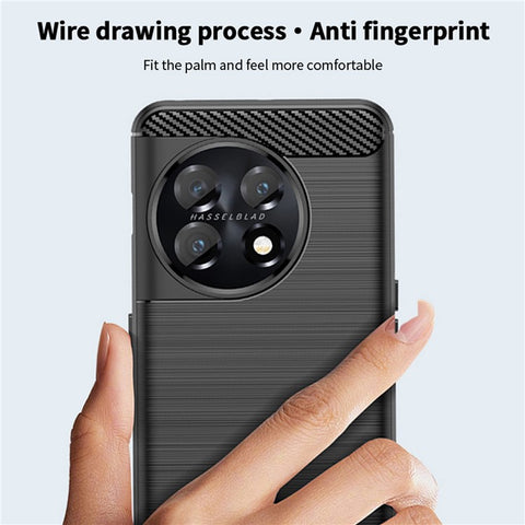 MOFI JK TPU Series-1 for OnePlus 11 5G Carbon Fiber Phone Case Drop Protection Brushed TPU Back Cover