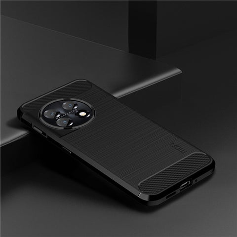 MOFI JK TPU Series-1 for OnePlus 11 5G Carbon Fiber Phone Case Drop Protection Brushed TPU Back Cover