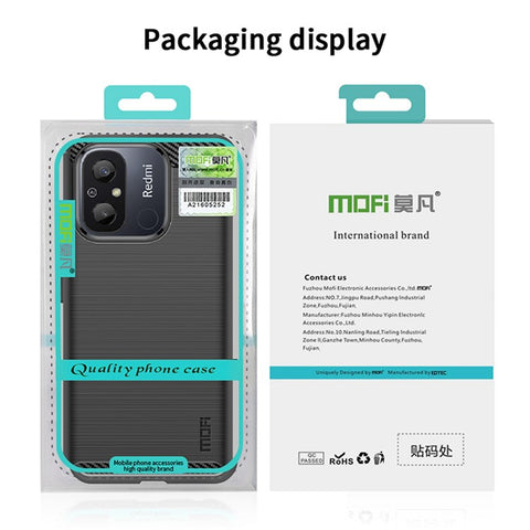 MOFI JK TPU Series-1 for Xiaomi Redmi 12C 4G Carbon Fiber Phone Case Shock-absorbing Brushed TPU Back Cover