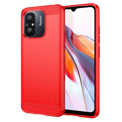 MOFI JK TPU Series-1 for Xiaomi Redmi 12C 4G Carbon Fiber Phone Case Shock-absorbing Brushed TPU Back Cover