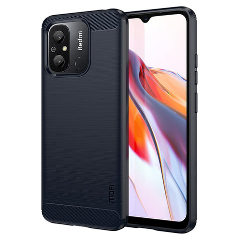 MOFI JK TPU Series-1 for Xiaomi Redmi 12C 4G Carbon Fiber Phone Case Shock-absorbing Brushed TPU Back Cover