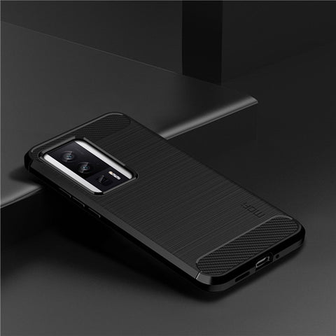 MOFI JK TPU Series-1 for Xiaomi Poco F5 Pro 5G / Redmi K60 Pro 5G / K60 5G Carbon Fiber Phone Case Anti-scratch Brushed TPU Back Cover