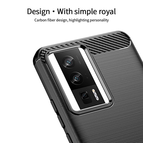 MOFI JK TPU Series-1 for Xiaomi Poco F5 Pro 5G / Redmi K60 Pro 5G / K60 5G Carbon Fiber Phone Case Anti-scratch Brushed TPU Back Cover